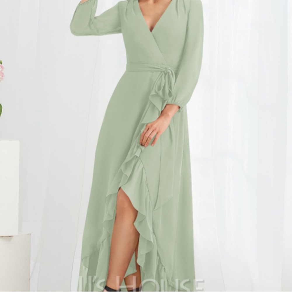 Formal Asymmetrical Chiffon Bridesmaid Dress
